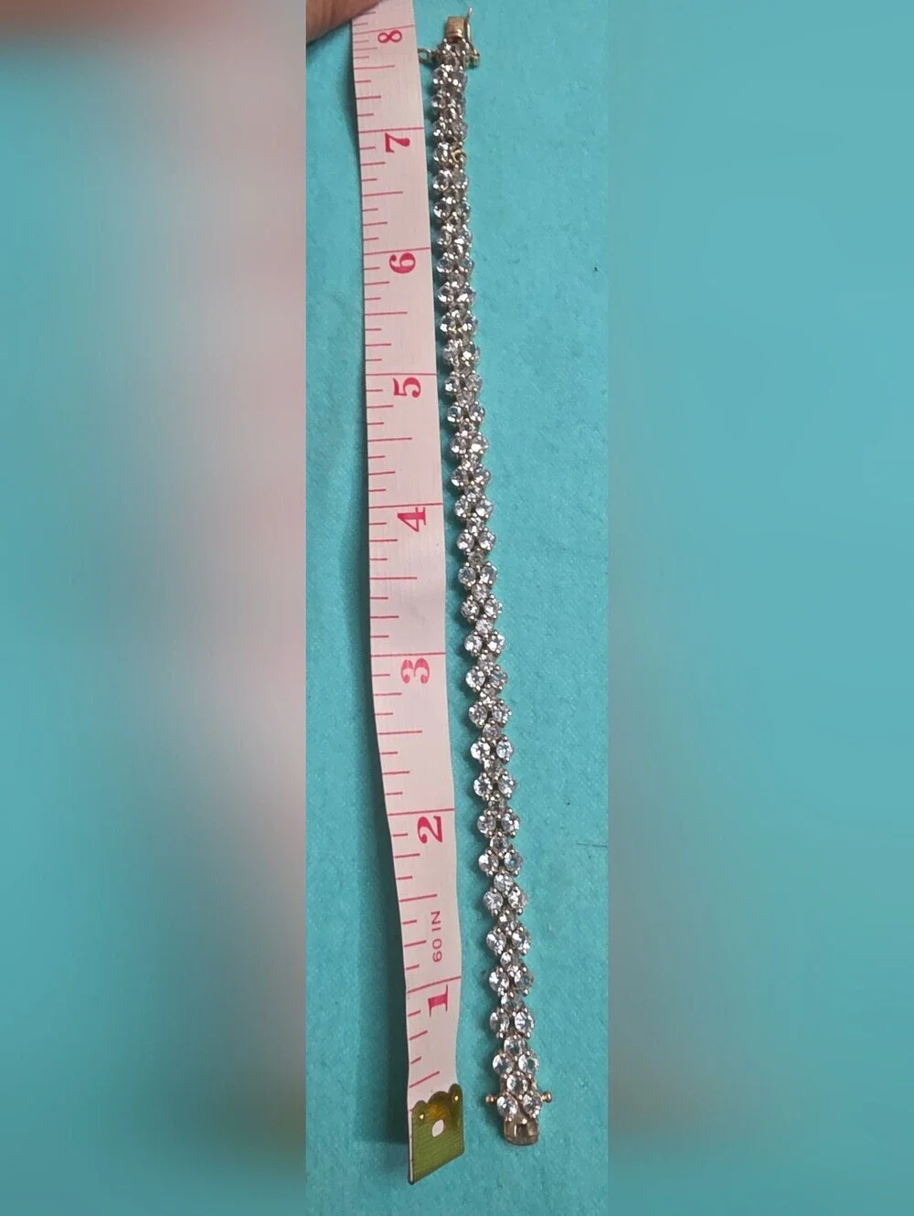 Sterling silver 925 natural aquamarine tennis bracelet 8 Inches
